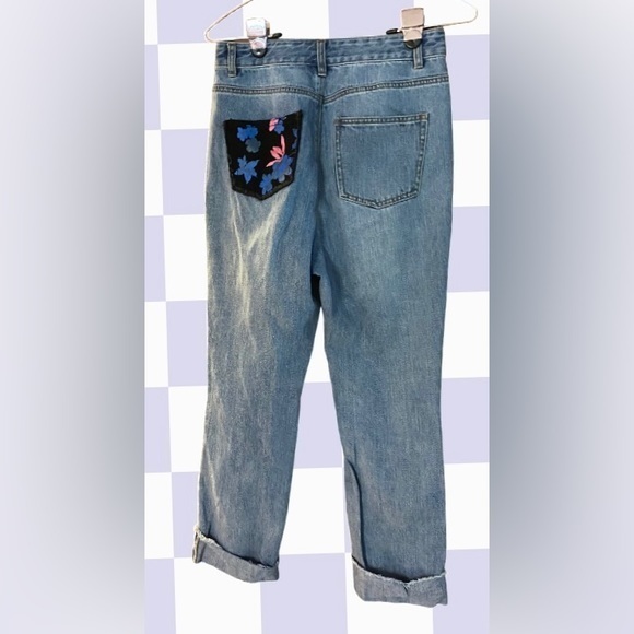 Fiona Chen patched distressed cropped jeans.  Size small ‎ - Picture 4 of 14